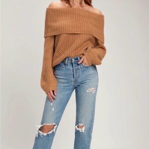 Lulus Off The Shoulder Knit Sweater